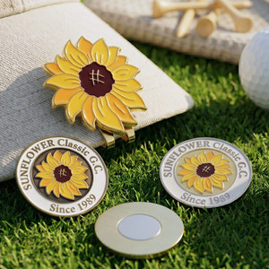 Clips Magnéticos para Gorra con Logotipo Metálico Personalizado al por Mayor, de Aleación de Zinc, Negros, para Marcar Pelotas de Golf, Marca Marktex - Product Image 1