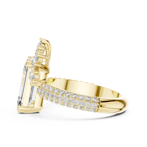 แหวนเพชรทรงมรกตเพาะเลี้ยงในห้องปฏิบัติการ ทองคำแท้ 14K 18K ประดับเพชรทรงมาร์คีส์แบบคลัสเตอร์ 5.10 กะรัต DEF VVS รับรองโดย IGI แหวนวาเลนไทน์ รับผลิตแบบ OEM ODM - Product Image 5