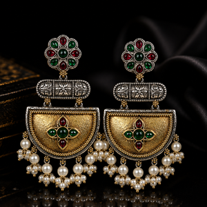 Boucles d'oreilles pendantes en argent oxydé bicolore, style bohème, avec papillon en cristal et strass serti clos, pour femme, vente en gros, fournisseur en vrac - Product Image 4