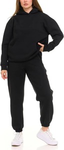 100% Cotton Casual Hooded Fleece Sweat Suit <b>Set</b> Solid Black Full Sleeve Loose Fit Breathable Cotton <b>Joggers</b> <b>Matching</b> Outfit - Product Image 5