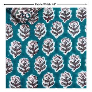 Tela de Algodón Puro con Estampado Floral de Lujo Hecha a Mano en India, Tela Textil para Cama y Comedor de Artesanos de Jaipur, Ecológica y Sostenible - Product Image 4