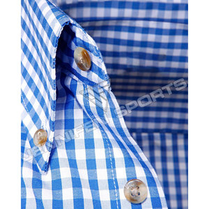 Chemise traditionnelle OEM, style bavarois allemand, Lederhosen, bleu et blanc, 100% coton à carreaux, look vintage, chemise Lederhosen. - Product Image 2
