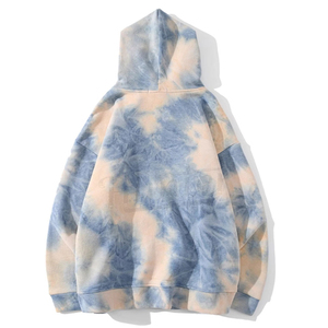 Sudadera con Capucha Unisex Tie-Dye, Talla Grande, Manga Regular, Felpa Francesa de Algodón, Informal, Otoñal, con Bolsillo - Product Image 2