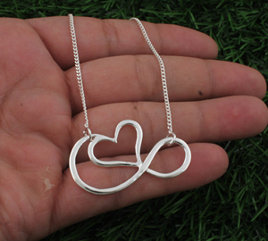 925 Sterling <b>Silver</b> Vintage Platinum Plated <b>Heart</b> Pendant Unisex Custom <b>Heart</b> Shaped <b>Necklace</b> Wholesale Jewelry Supplier - Product Image 3