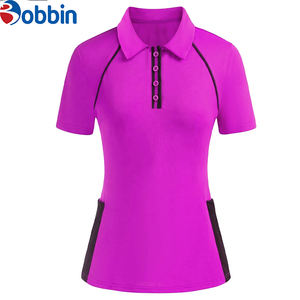 เสื้อกอล์ฟผู้หญิงแบบสั่งทำพิเศษ มีปกและกระเป๋า สีพื้น แขนสั้น ปักโลโก้ได้ เสื้อโปโลผู้หญิง ระบายอากาศได้ดี - Product Image 3