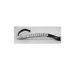 Bandeau décoratif en cuir de cheval, 2 pièces, qualité supérieure, avec cristal scintillant - Product Image 3