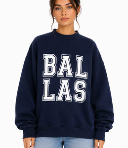 Sweat-shirt à col roulé pour femme en coton 100% de qualité supérieure, épais, doux, en molleton, imprimé, avec patch brodé, décontracté, coupe ample - Product Image 1