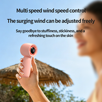 Mini ventilateur portable de poche rechargeable USB Hxtc88, 100 vitesses, pour voyage, plage, cadeau pour femmes et hommes