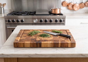 Ha Le Plaque de cuisson rectangulaire en bois de teck pour cuisinière, épaisseur 1,5 cm, durable, compatible lave-vaisselle, pour cuisinières à gaz et électriques - Product Image 3