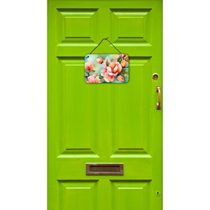 Delaware Peach Blossom aquarelle tenture murale multicolore en aluminium métal signe pour cuisine Bar salle de bain décor à la maison 8HX12W - Product Image 2