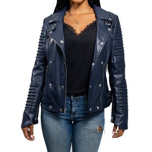 Best Selling Casual Winter Genuine Leather Slim Fit Women's Leather Jacket Factory Made <b>Windproof</b> Breathable Comfortable Fit - Product Image 6