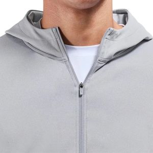 Sweat-shirt à capuche zippé pour homme, jersey de performance, veste légère et respirante pour la course à pied et l'entraînement physique - Product Image 5