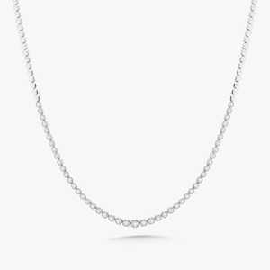 Real Solid Gold Diamond Tennis <b>Necklace</b> Round Brilliant Cut Lab Diamond Unisex Classic Everyday Wear Jewelry OEM ODM Wholesale - Product Image 5