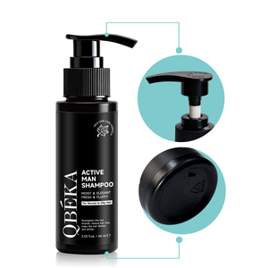 OBLIVION Active Man Shampoo Líquido Sin Sulfatos Para Cabello Graso Hidratante y Elegante Fresco y Voluminoso 60ml - Product Image 4