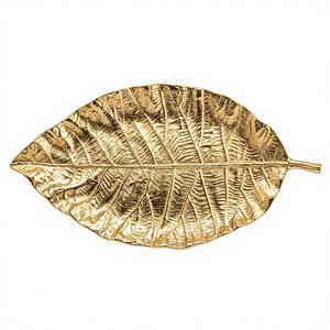 Plateau de service rond texturé argenté de luxe avec poignées dorées - Plateau décoratif professionnel au design soleil pour hôtel et maison - Product Image 5