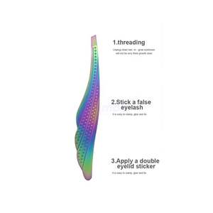 Ensemble de pinces à sourcils multicolores avec revêtement plasma, 4 pièces, outils de toilettage en acier inoxydable, design personnalisé - Product Image 4
