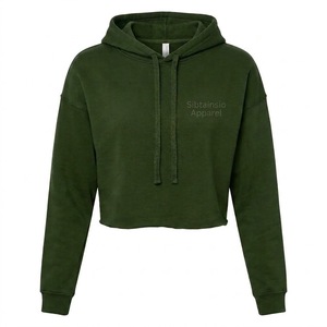 Sweat à capuche court épais délavé à l'acide, imprimé sérigraphié, ourlet brut vieilli, style streetwear décontracté, coupe oversize, vente en gros - Product Image 1