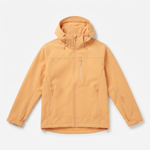 Chaqueta de Hombre con Capucha y Cierre Completo, Cortavientos, Informal, de Color Sólido, de Poliéster, para Otoño, Corte Regular, Chaqueta Bomber Acolchada para Hombre - Product Image 1