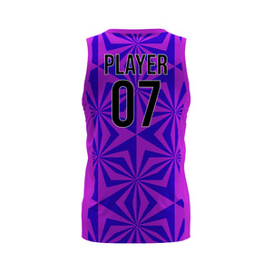 Maillot de basket-ball personnalisé unisexe à col en V pour adultes, logo imprimé par transfert thermique sur le devant, respirant, anti-transpiration, séchage rapide - Product Image 2