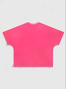 T-shirt surdimensionné personnalisé rose avec strass pour homme, style hip-hop streetwear, coupe carrée, épaules tombantes, en coton respirant - Product Image 3