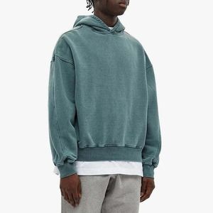 Sudadera con Capucha Personalizada de Lujo Estilo Urbano, Verde Claro, Lavado Ácido, Felpa Francesa, Gruesa, Sin Cordones, Nueva Moda 2026 - Product Image 4