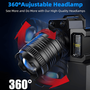 Lampada Frontale LED Ricaricabile USB di Alta Qualità, 5 Modalità, Sensore di Movimento, per Campeggio ed Escursionismo - Product Image 5