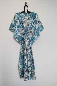 Vestido Kaftan Hecho a Mano en India para el Festival de las Aves, Ligero, para la Playa - Product Image 4