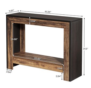Mesa Consola Moderna de Madera Maciza con Estante de Almacenamiento, Diseño Rústico, Mueble para Entrada o Sala de Estar - Product Image 6