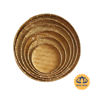 [MEJOR PRECIO] Cesta de Almacenamiento Tejida de Bambú Ecológica y Duradera para Alimentos, para Sala de Estar, Hotel, Despensa - BLUE LOTUS FARM - Product Image 1