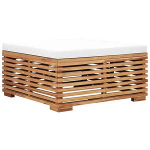 Conjunto de Jardín de Teca Natural con Cojín Crema y Mesa Elegante - Product Image 5