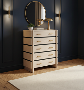 <b>5</b>-drawer Chest Mango Bed <b>Frame</b> for Bedroom Indoor Home Furniture Wood Furniture Wholesale Factory Direct OEM ODM Custom - Product Image 3