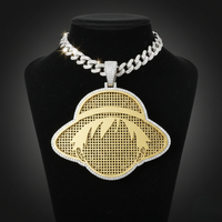 Collier pendentif Anime Capitaine de mer en micro-pavé de moissanite, Bijoux fins, Pendentifs et breloques, Chaîne streetwear