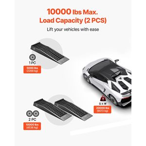 2 Rampe di Servizio per Auto Portatili a Basso Profilo, Capacità 20000 Lbs, Altezza di Sollevamento 2,56 Piedi, per Manutenzione Auto in Garage Domestico - Product Image 3