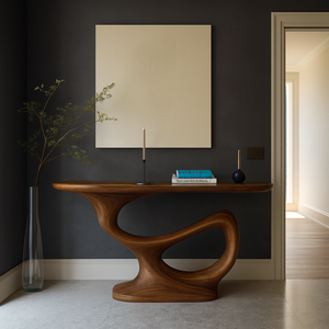 Mesa Consola de Madera Maciza para Entrada, Mesa Consola Personalizada, Muebles Rústicos, Decoración Estrecha para el Hogar, Mesa Consola de Lujo - Product Image 4