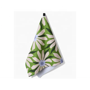 ผ้าขนหนูผ้าฝ้ายออร์แกนิกย้อมย้อมย้อมแบบดิจิทัลผ้าเช็ดจานปักด้วยมือขนาด45X65ซม. ป้องกันการเกิดเป็นก้อนนุ่มดูดซับในห้องครัวจำเป็น - Product Image 1