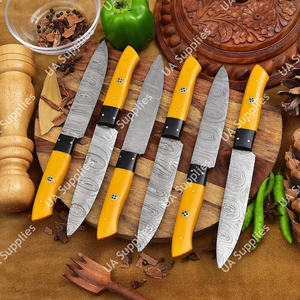 Cuchillos para carne de acero de Damasco multifuncionales, afilados, para barbacoa al aire libre y uso diario, con mango de resina, forjados, personalizables OEM/ODM - Product Image 2