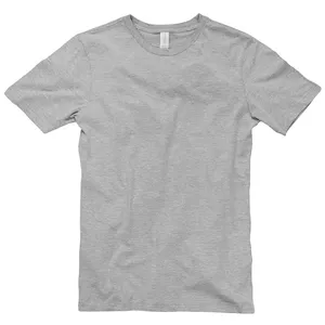 T-shirt gris à manches courtes pour homme, coupe classique, décontracté, en coton tricoté et fibre de bambou, couleur unie, col rond, anti-boulochage, 220g - Product Image 4