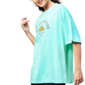 Camiseta Gráfica Oversize para Mujer, 100% Algodón, Estampado Personalizado, Manga Corta, Corte Holgado Informal, Top de Verano, Venta al Por Mayor OEM - Product Image 3