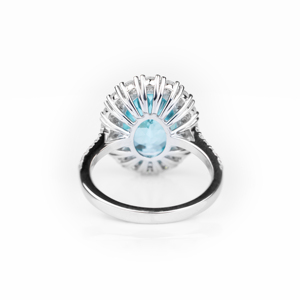 Anillo Majestic para Mujer, Plata de Ley 925, Topacio Azul Cielo, Corte Ovalado, Anillo de Compromiso, Joyería Fina, Regalo para Ella - Product Image 3
