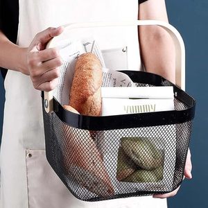 Cesta de hierro, cesta de almacenamiento de hierro, cesta decorativa de hierro, juego de cestas de hierro, soporte para cesta de hierro, soporte para cesta de hierro, bandeja para cesta de hierro - Product Image 4