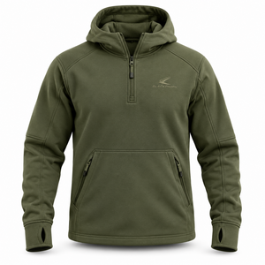 Sudadera con Capucha para Hombre Blackthorn, Chaqueta de Forro Polar, Corte Regular, Resistente al Viento, Color Sólido, Ropa Casual para Exteriores, Marrón Otoñal con Bolsillos - Product Image 2