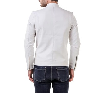 Latest Fashionable Casual Wear Leather Avirex <b>Jacket</b> for <b>Men's</b> Winter Wear Good Quality Material Made <b>Men</b> <b>White</b> Leather <b>Jackets</b> - Product Image 2