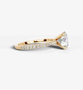 Anillo de Compromiso, Boda o Aniversario de Moissanita de 4 Quilates, Corte Brillante, Plata de Ley 925, Chapado en Oro de 14k, Engaste de Garras, Certificado para Ella - Product Image 2