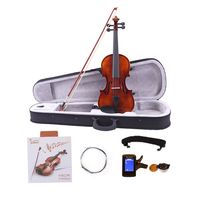 Classic Solid Wood 4/4 Violin Set with Strings Rosin Shoulder Rest Electronic Tuner XH Gift for Musicians