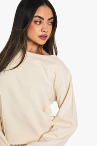 Sudadera de Cuello Redondo para Mujer, 100% Algodón, Lisa, con Bordado Frontal, Personalizable en Grandes Cantidades, para Invierno - Product Image 6