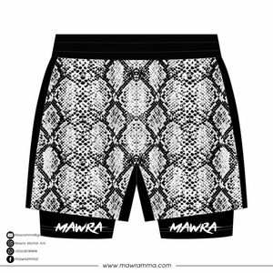 Pantalones Cortos de MMA para Hombre 2 en 1 de Secado Rápido, Transpirables, Elásticos, para Gimnasio, con Forro Interior, Estampado por Sublimación, Diseño de Serpiente, Logotipo Frontal - Product Image 6