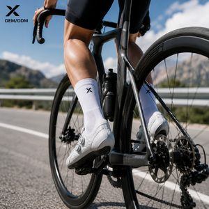 X Cycling <b>Socks</b> Spandex/Polyester/Cotton Breathable Training <b>Running</b> Adults Winter Solid Color Logo Cuff Knitted Silicon - Product Image 5