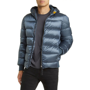 2025 Trend Shiny Crocheted Hooded Puffer Jacket Unisex Black Bubble <b>Coat</b> Stand Collar Casual Patchwork <b>Winter</b> Outerwear - Product Image 5