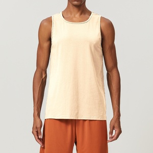 High Quality Cotton <b>Sleeveless</b> Muscle <b>Tshirts</b> for Men Loose Fit Hip Hop Style Top Tanks for Running - Product Image 1