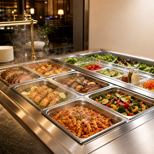 Bac Gastronorm en acier inoxydable avec rebord large pour la restauration commerciale, les restaurants et les cuisines - Product Image 2